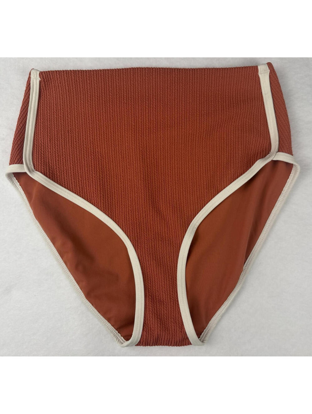 CALIA Bikini Bottom Womens XS Warm Terracotta Textured Swim Bottom NWT